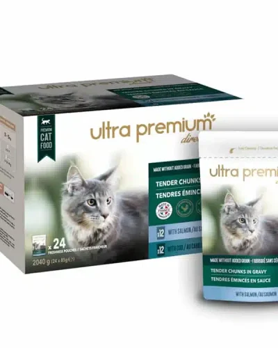 Tendres émincés en sauce au saumon et cabillaud Sans céréales – 85 gr