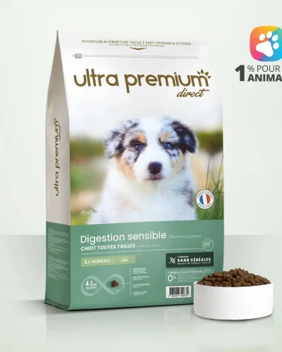 Ultra Premium  Chiot digestion sensible toutes tailles Croquettes sans céréales – 12kg