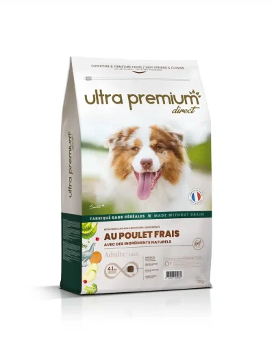 Ultra Premium Croquettes au poulet frais Croquettes sans céréales 12kg