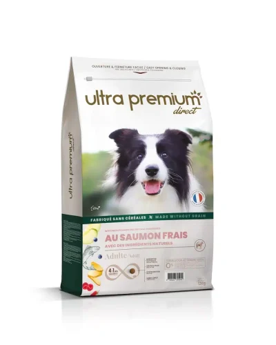 Ultra Premium  Croquettes au saumon frais Croquettes sans céréales 12kg