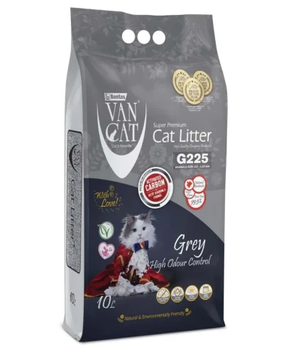 Litière pour chats gris VanCat avec charbon actif 10L