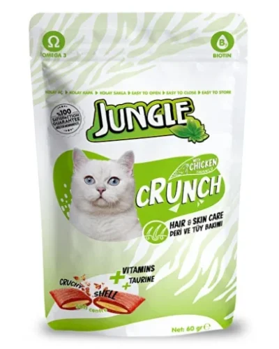 Jungle Biscuits Crunch Chat Hair & Skin Poulet (60g)