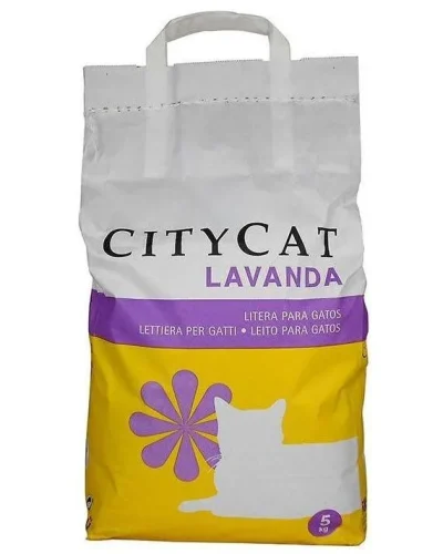 Litière parfumée pour chat agglomérant Clumping 5kg – CITYCAT Lavande